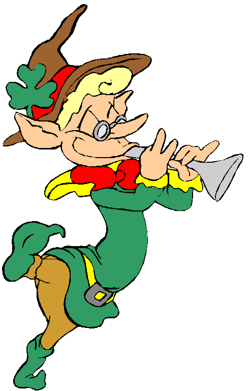 Cartoon Leprechaun Playing A Flute  Free Saint Patrick S Day Clipart    