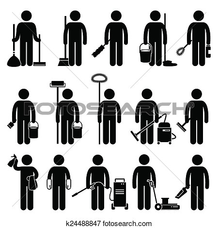 Clip Art   Cleaner Man Cleaning Tools  Fotosearch   Search Clipart