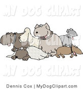 Clip Art Of Different Breeds Of Dogs Playing In A Group By Dennis Cox