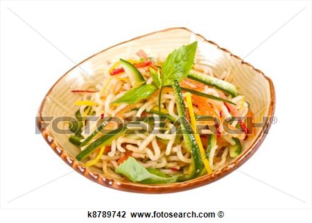 Clip Art Of Japan Salad With Noodles And Vegetables K8789742   Search