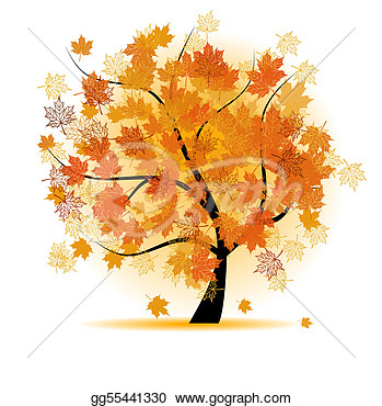 Clip Art Vector   Maple Tree Autumn Leaf Fall  Stock Eps Gg55441330