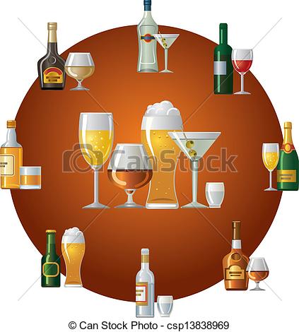 Clip Art Vector Of Alcohol Drinks Icon Csp13838969   Search Clipart