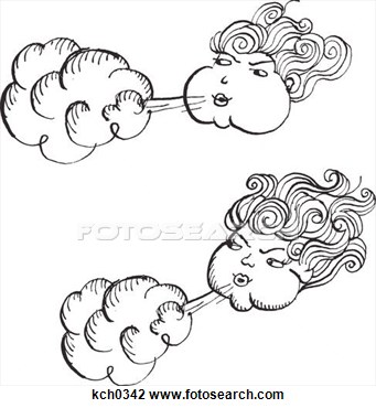 Clip Art   Women Blowing Air Against White Background  Fotosearch