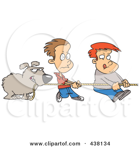 Clipart Illustration Of Three Bad Devils Playing Tug Of War With Three