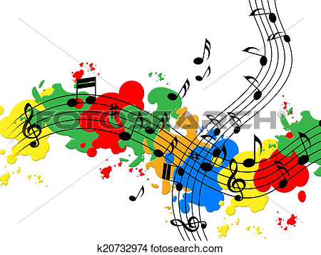 Drawing   Splat Paint Represents Musical Note And Audio  Fotosearch    