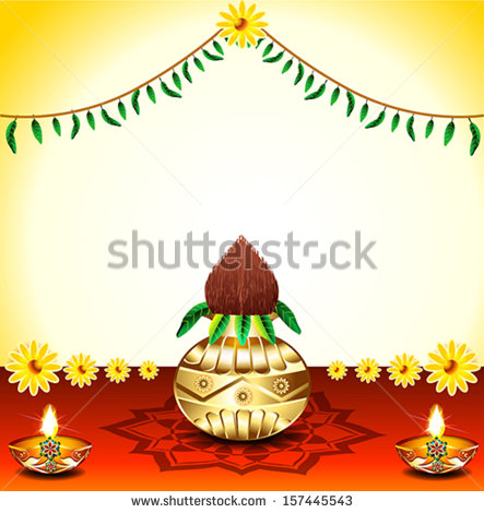 Festival Background With Kalash Vector Illustration   Stock Vector