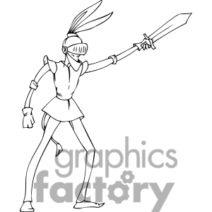 Free Black And White Clip Art Of A Democrat In A Knight Suit Clipart