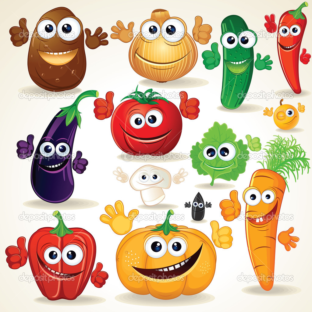 Funny Cartoon Vegetables Clip Art   Stock Photo   Pilart  31044873