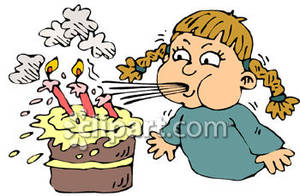 Girl Blowing Out Candles Clip Art Royalty Free Clipart Picture