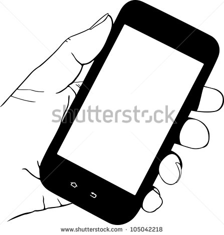 Hand Holding Mobile Phone Stock Vector 105042218   Shutterstock