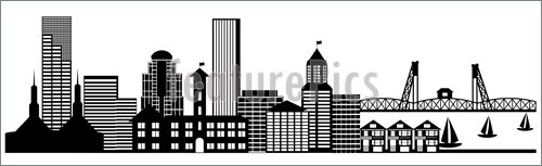 Illustration Of Portland City Skyline Panorama Clip Art  High