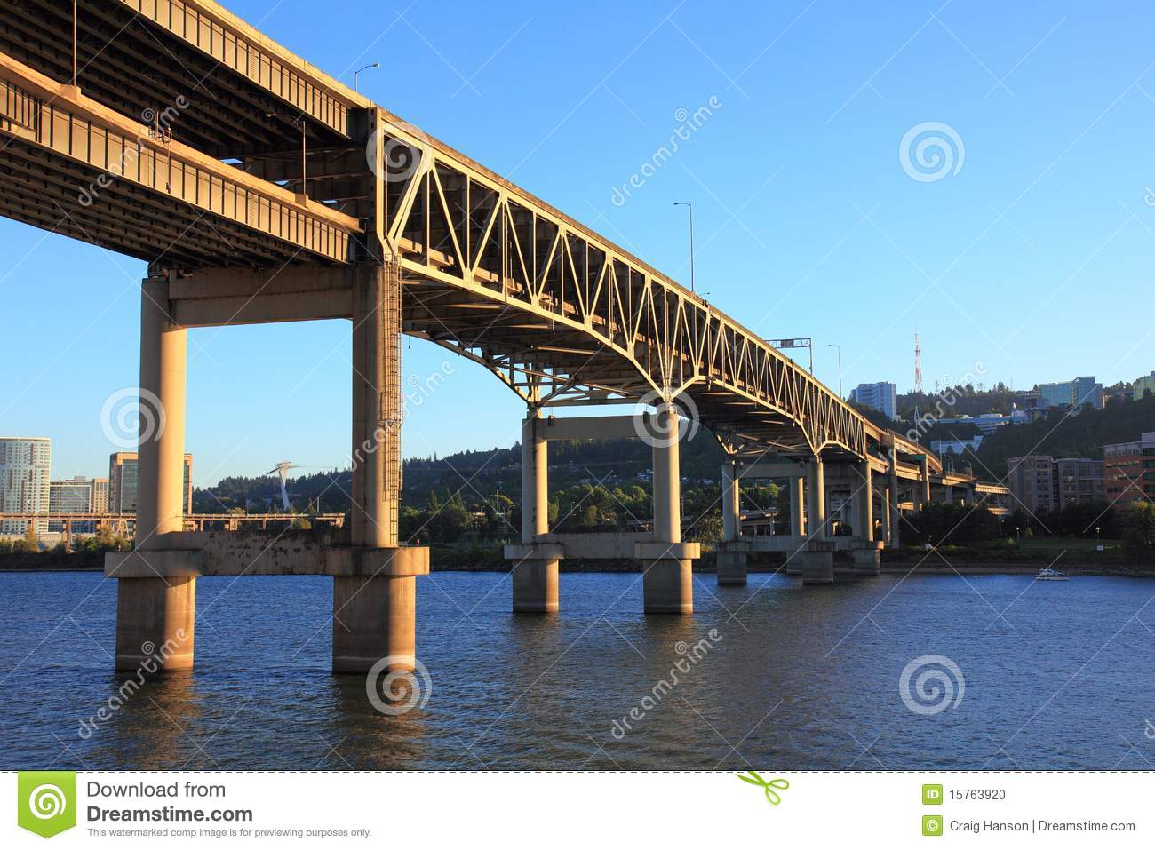 Marquam Bridge Portland Oregon Stock Photo   Image  15763920