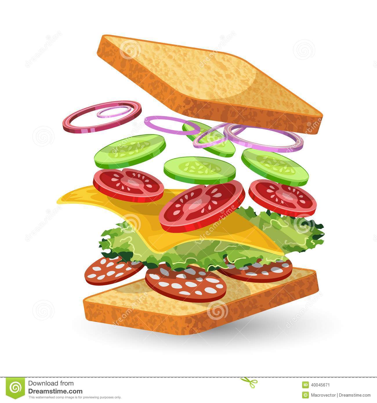 Salami Clip Art Salami Sandwich Ingredients