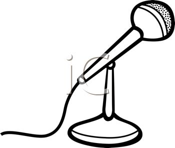 Stand Clipart 0511 1009 0818 1018 Black And White Cartoon Microphone