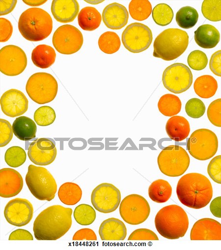 Stock Photography Of Border Of Lemon Lime And Orange Slices X18448261    