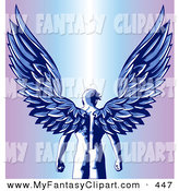 Strong Nude Male Guardian Angel As Seen From Behind Standing With His