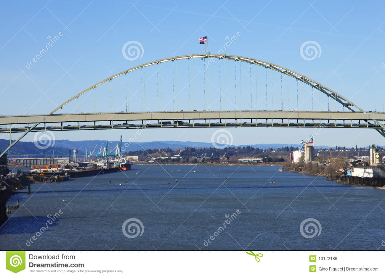 The Fremont Bridge Portland Or  Royalty Free Stock Image   Image