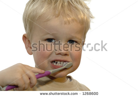 Three Year Old Brushing His Teeth Stock Photo 1268600   Shutterstock