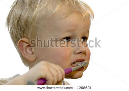 Three Year Old Brushing His Teeth Stock Photo 1268601   Shutterstock