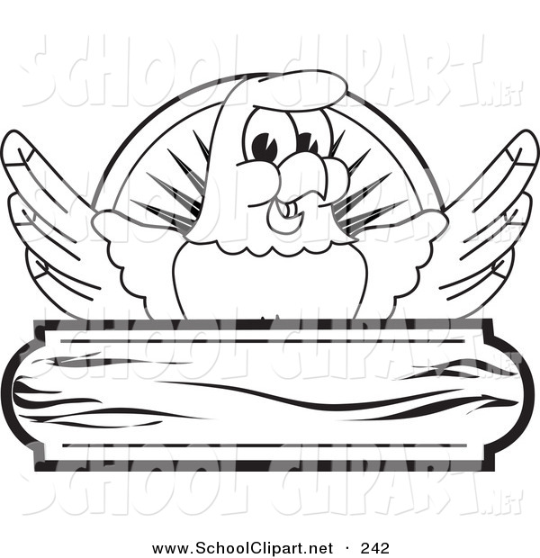 Clip Art Of A Bald Eagle Hawk Or Falcon Wooden Logo Coloring Pagebald