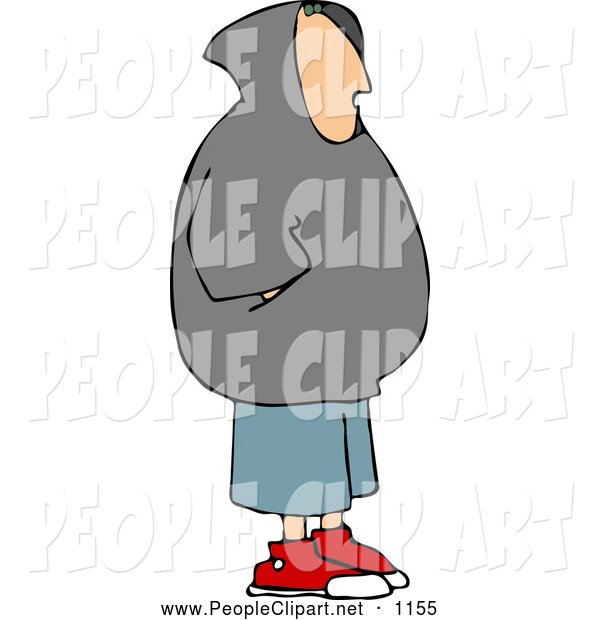 Clip Art Of A Punk Teenage Boy Wearing A Hoodie By Dennis Cox    1155
