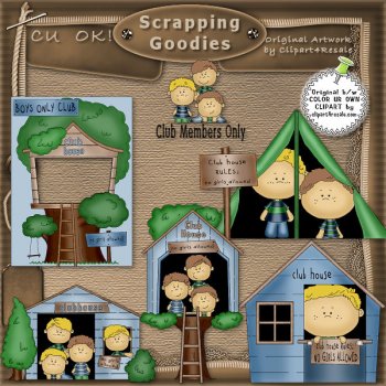 Clubhouse Kids By Clipart 4 Resale    1 00   Whimsy Doodle Graphics