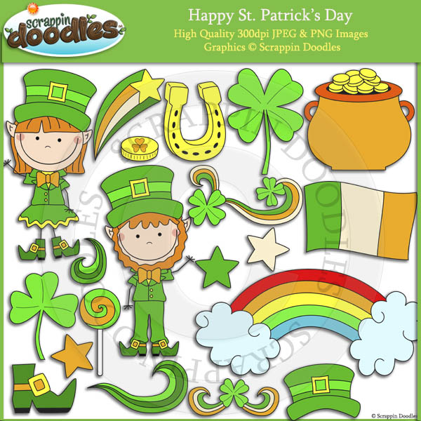 Happy St  Patrick S Day Clip Art    4 00   Scrappin Doodles Creative
