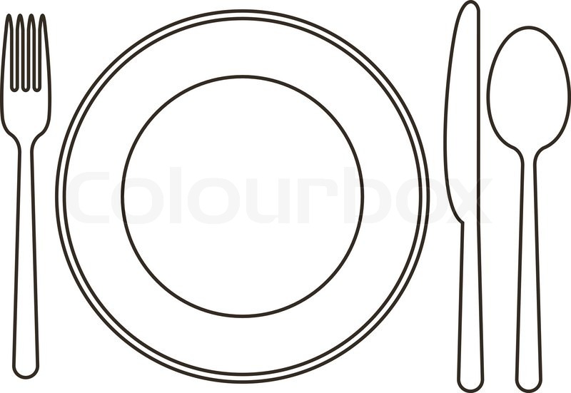 Late Knife Spoon And Fork   Vector   Colourbox