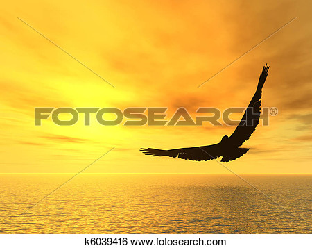 Stock Illustration   Soaring Eagle  Fotosearch   Search Clip Art