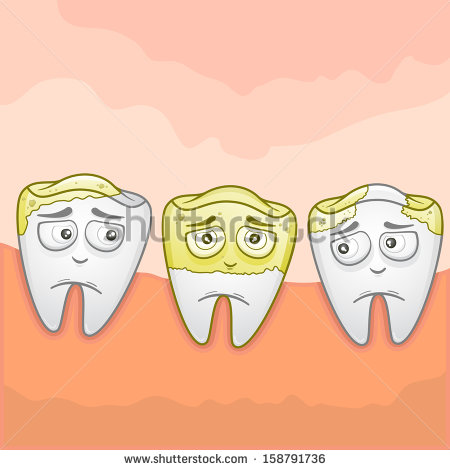Vector Illustration Of A Dirty Teeth Because Of Plaque   Stock Vector