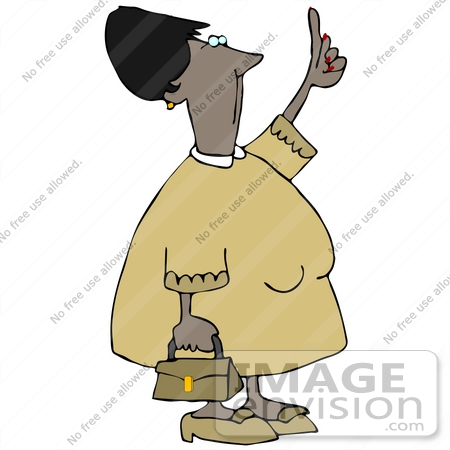 African American Woman Pointing Up Clipart    15016 By Djart   Royalty