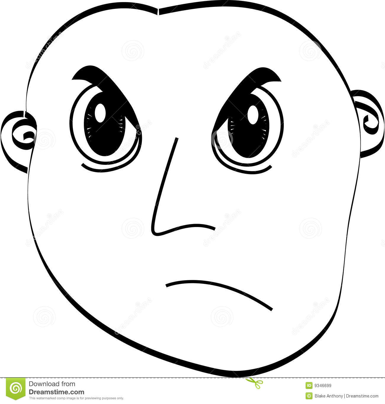 Angry Frown Face Royalty Free Stock Images   Image  9346699