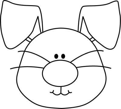 Black And White Bunny Face Clip Art   Black And White Bunny Face Image