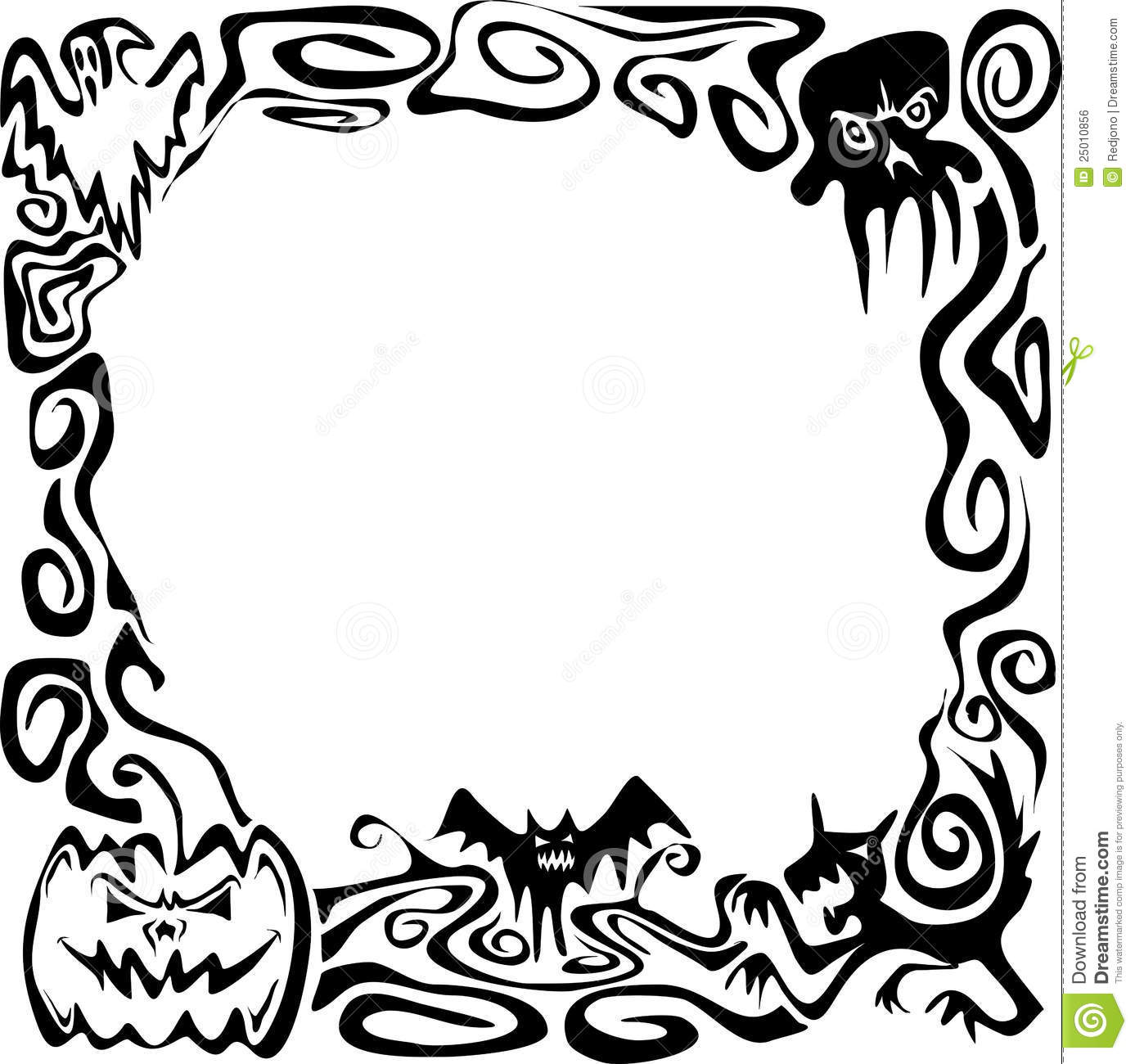 Black And White Halloween Border Clip Art   Clipart Panda   Free