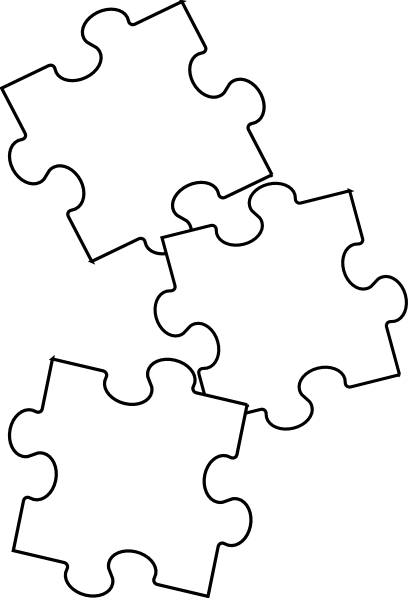 Black White Puzzle Piece Clip Art Vector Online Royalty   Clipart    