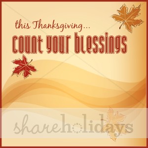 Blessings Thanksgiving Card Oak Leaf Background Blessings Thanksgiving