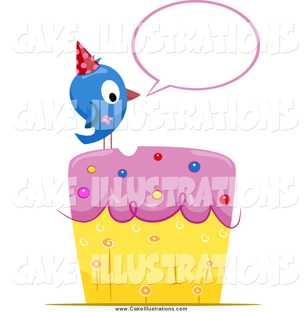 Bluebird With A Speech Balloon On A Birthday Cake By Bnp Design Studio