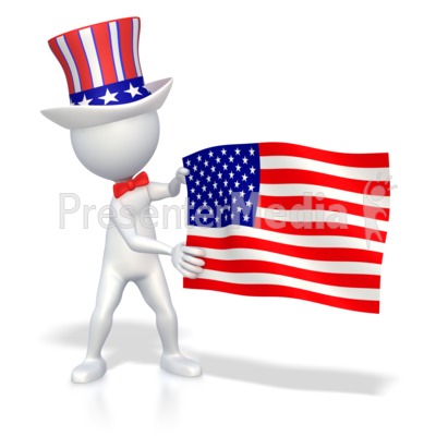 Figure Holding American Flag   Science And Technology   Great Clipart    