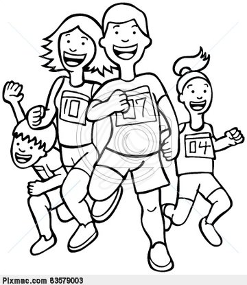 Flag Football Clipart Black And White Runners Black And White Sport
