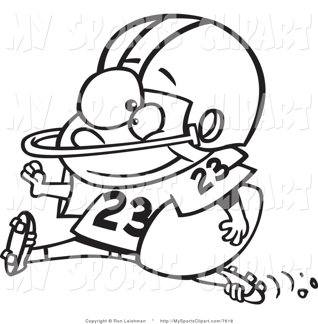 Football Clipart Black And White Sports Clip Art Of A Black And White