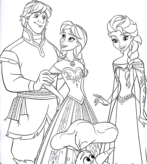 Frozen Elsa Anna Olaf For Printing And Coloring
