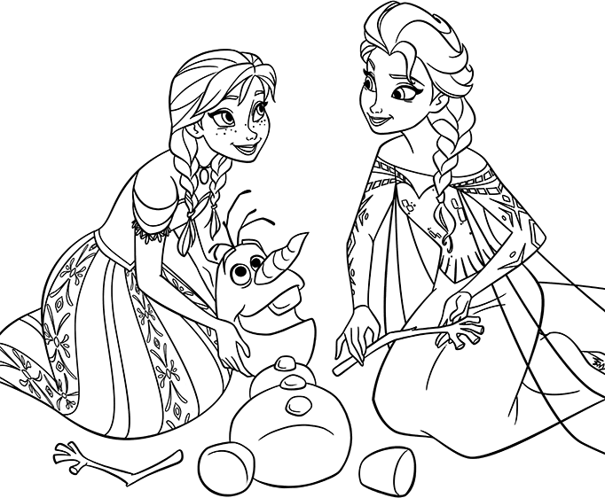 Frozen Movie Elsa Anna Olaf For Coloring
