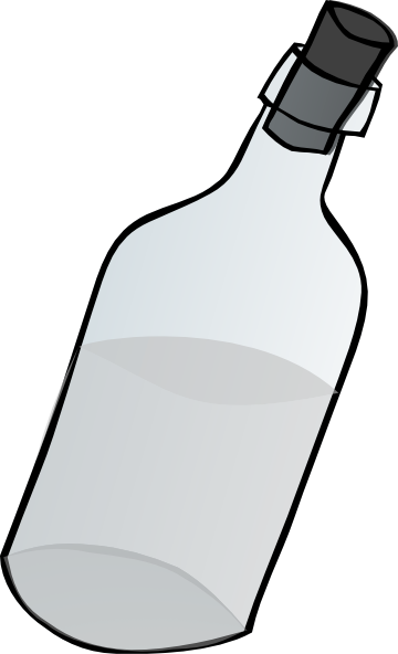 Glass Bottle Black And White Clip Art At Clker Com   Vector Clip Art