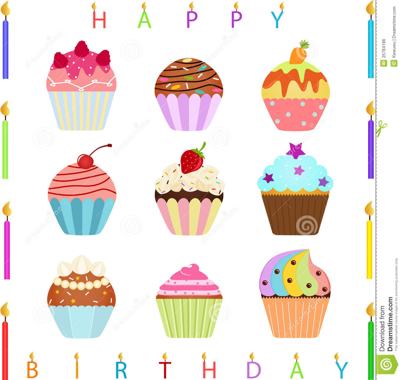 Happy Birthday Cupcake Clipart Cute Drawing 7jpg Clipart   Free Clip