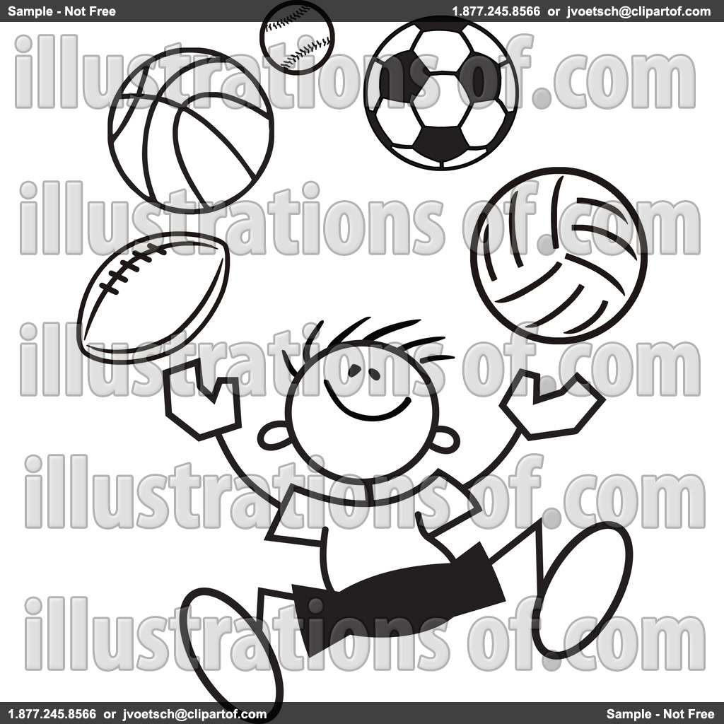 Kids Sports Clipart Black And White   Clipart Panda   Free Clipart