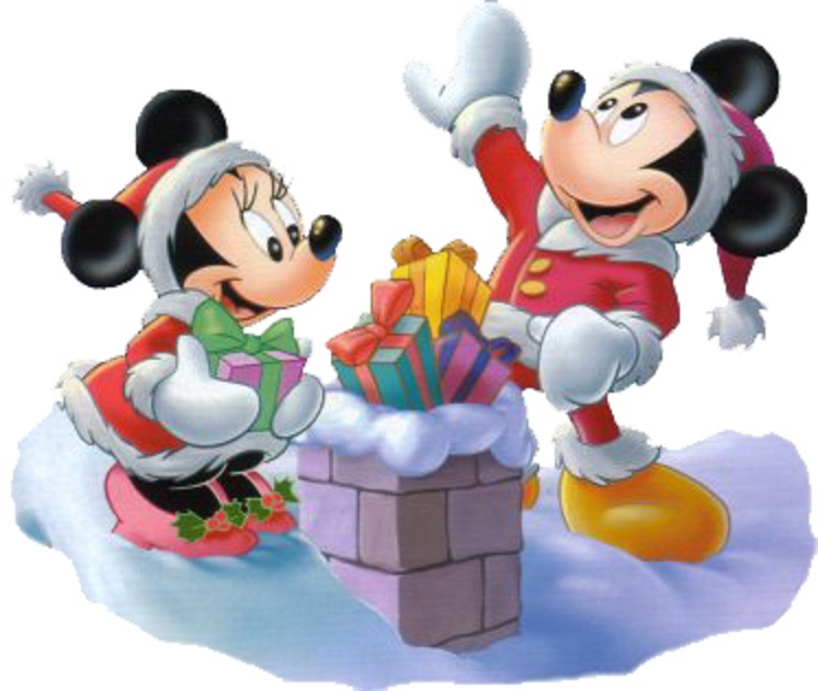 Mickey Minnie Mouse Christmas Gifts Chimney Wallpaper