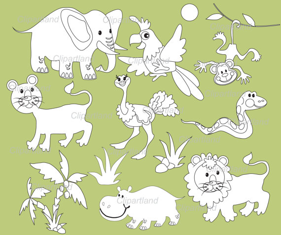 Our Special Clip Art Bundle Wallpapers Black And White Jungle
