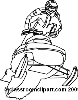 Sports   Snow Mobile 709bw2   Classroom Clipart