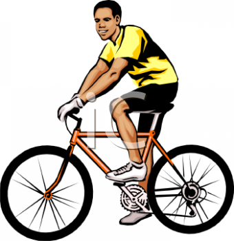 African American Man Riding A Racing Bike