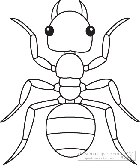 Animals   Ant Insects Black White Outline 919   Classroom Clipart